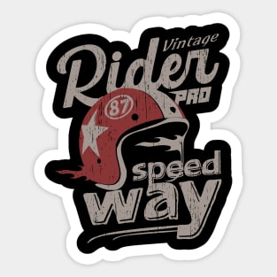 Vintage Rider motorcycle pro racing retro helmet Sticker